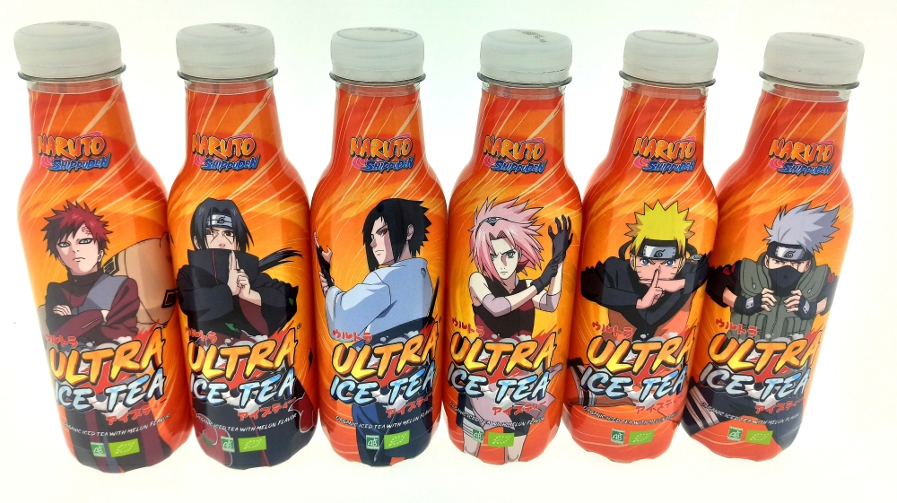 12x Ultra Ice Tea - Naruto Shippuden - Schwarzer Tee mit Melone 500ml - Misch-Case