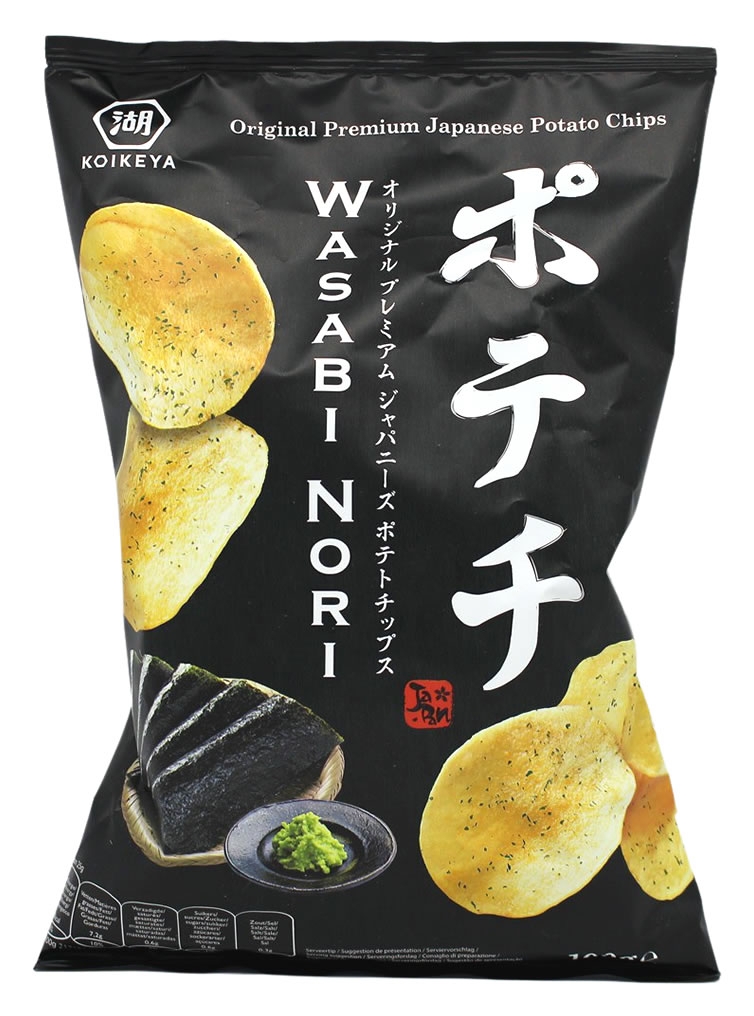 Koikeya - Kartoffelchips - Wasabi & Nori Algen - 100g Snack