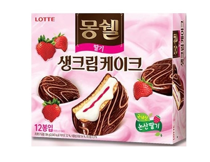 Lotte - Moncher - Dream Cake - Strawberry - Cream - Snack