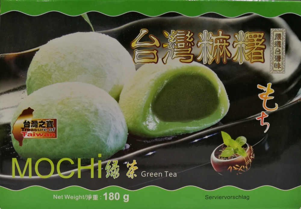 Mochi Klebreiskuchen mit Grüner Tee-Geschmack 180g Snack