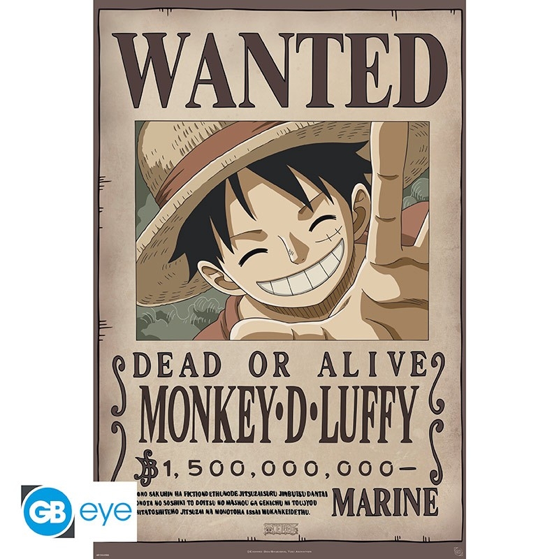 One Piece - Wanted Ruffy Neu - 91,5x61 Poster
