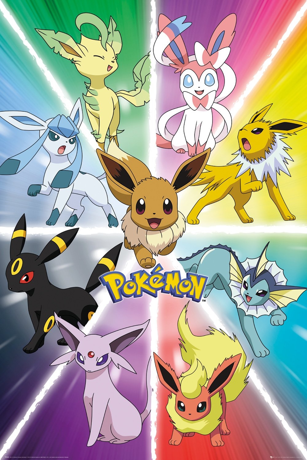 Pokémon - Evoli Evolution - 91,5x61 Poster
