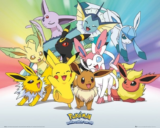Pokémon - Pikachu Evoli - 50x40 Chibi-Poster