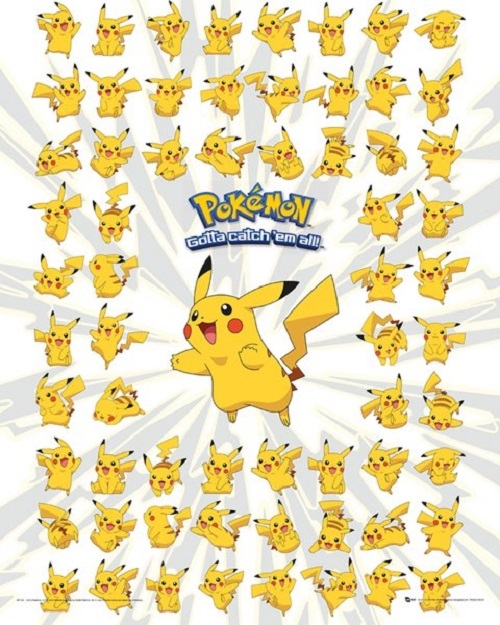 Pokémon - Pikachu Posen - 50x40 Chibi-Poster