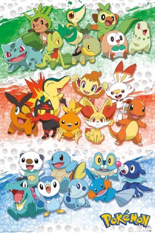 Pokémon - Starter Generationen - 91,5x61 Poster