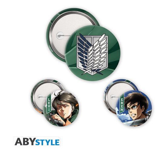 Attack-On-Titan-Eren-Levi-Badge-Pack-Buttons-1