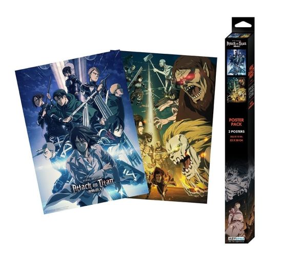 Attack-on-Titan-Charaktere-Titanen-Chibi-Poster-Set-52x38-Po