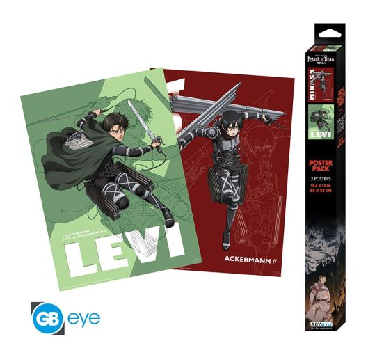 Attack-on-Titan-Levi-Mikasa-Chibi-Poster-Set-52x38-Poster-1