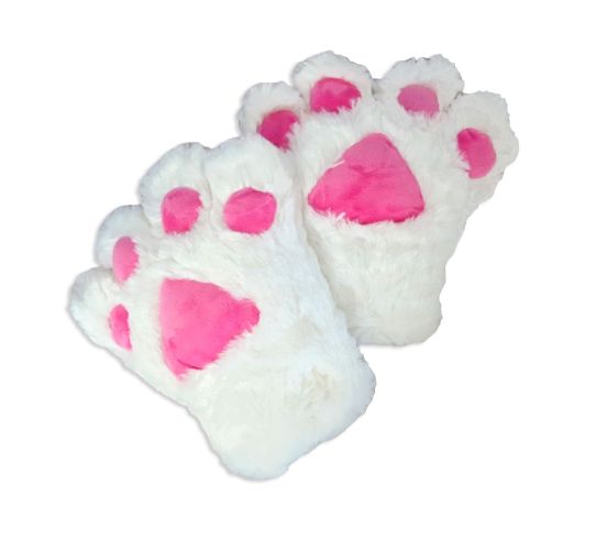 Catgirl-Katzen-Tatzen-Paar-2-Cosplay-Handschuhe-weiss-1