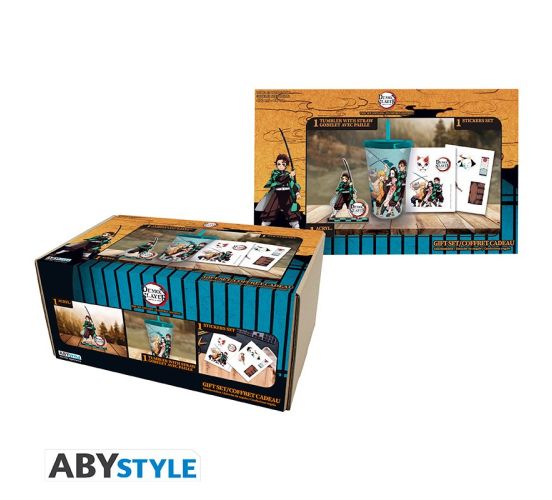 Demon-Slayer-Trinkbecher-mit-Stohhalm-Acryl-Stickers-Gift-Se