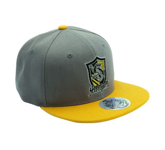 Harry-Potter-Hufflepuff-grau-gelb-Snapback-Kappe-1