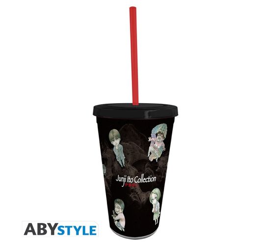 JUNJI-ITO-Becher-mit-Strohhalm-Chibi-Art-470ml-Flasche-1