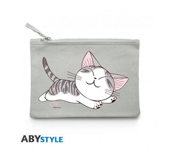 Kleine-Katze-Chi-Chis-Dehnung-Kosmetiktasche-Grau-1