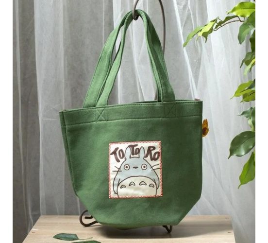 Mein-Nachbar-Totoro-Totoro-herbstlich-gruen-Tragetasche-1