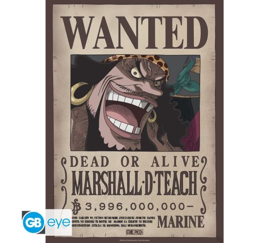ONE-PIECE-Poster-Chibi-52x38-Wanted-Blackbeard-Wano-1