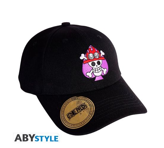 One-Piece-Aces-Totenkopf-schwarz-Kappe-1