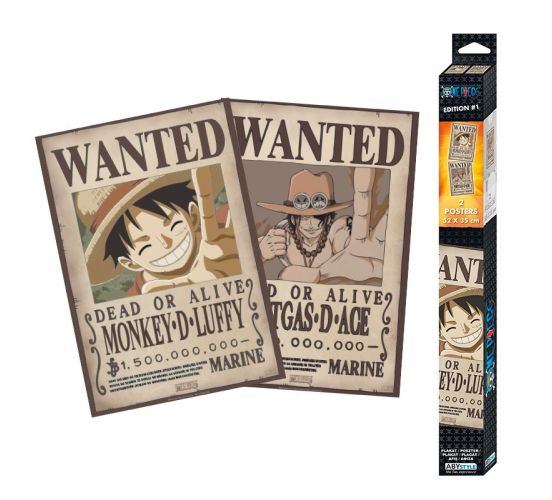 One-Piece-Luffy-Ace-Wanted-Chibi-Poster-Set-52x38-Poster-1