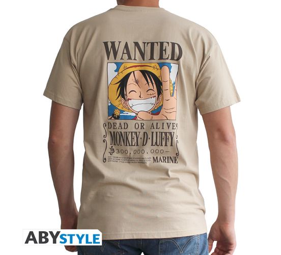 One-Piece-Vintage-Luffy-Wanted-sand-T-Shirt-1