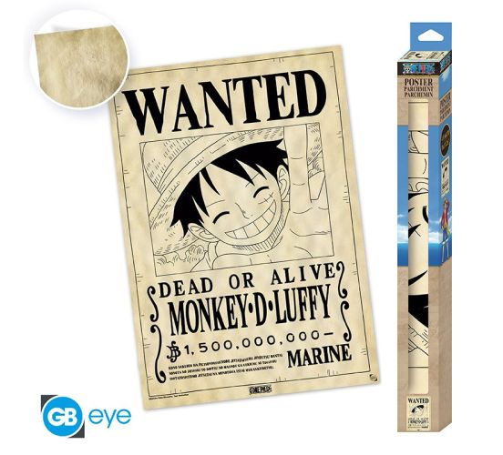 One-Piece-Wanted-Luffy-66x46cm-Pergament-Poster-1