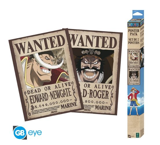One-Piece-Wanted-Roger-Whitebeard-Set-2-52x38cm-Chibi-Poster