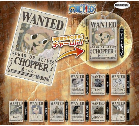 One-Piece-verschiedene-Wanted-Steckbriefe-Schluesselanhaenge