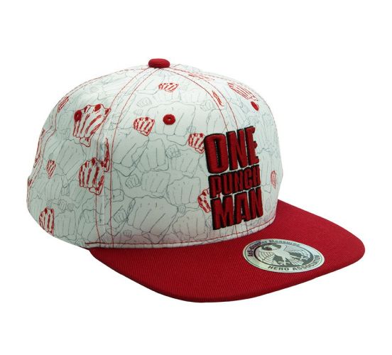 One-Punch-Man-Punches-beige-rot-Snapback-Kappe-1