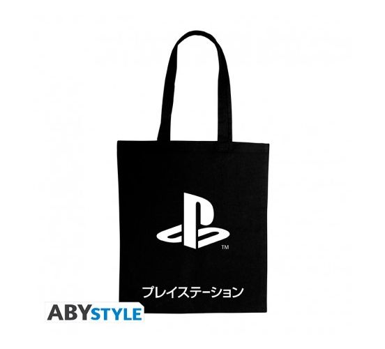 Playstation-Black-Katakana-Stoffbeutel-1