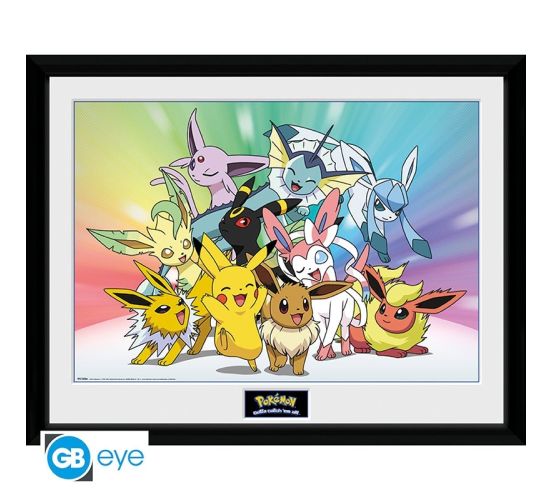 Pokemon-Pikachu-Eeveelutions-30x40-Rahmenbild-1