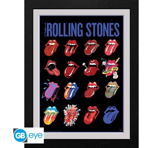 The-Rolling-Stones-Tongues-30x40cm-Bilderrahmen-1
