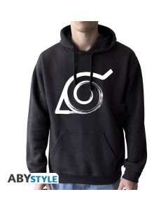 NARUTO-SHIPPUDEN-Hoodie-Konoha-man-without-zip-black-1