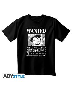 One-Piece-Luffy-Wanted-schwarz-T-Shirt-1