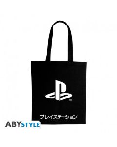 Playstation - Black Katakana - Stoffbeutel