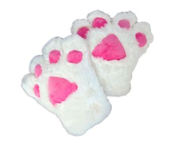 Catgirl-Katzen-Tatzen-Paar-2-Cosplay-Handschuhe-weiss-1