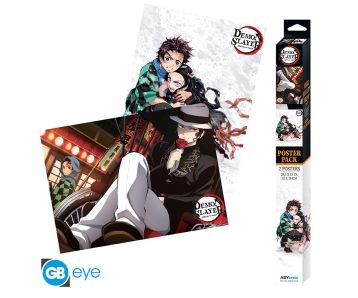Demon-Slayer-TanjiroNezuko-Muzan-Chibi-Poster-Set-52x38-Post