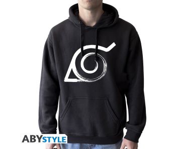 NARUTO-SHIPPUDEN-Hoodie-Konoha-man-without-zip-black-1