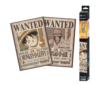 One-Piece-Luffy-Ace-Wanted-Chibi-Poster-Set-52x38-Poster-1