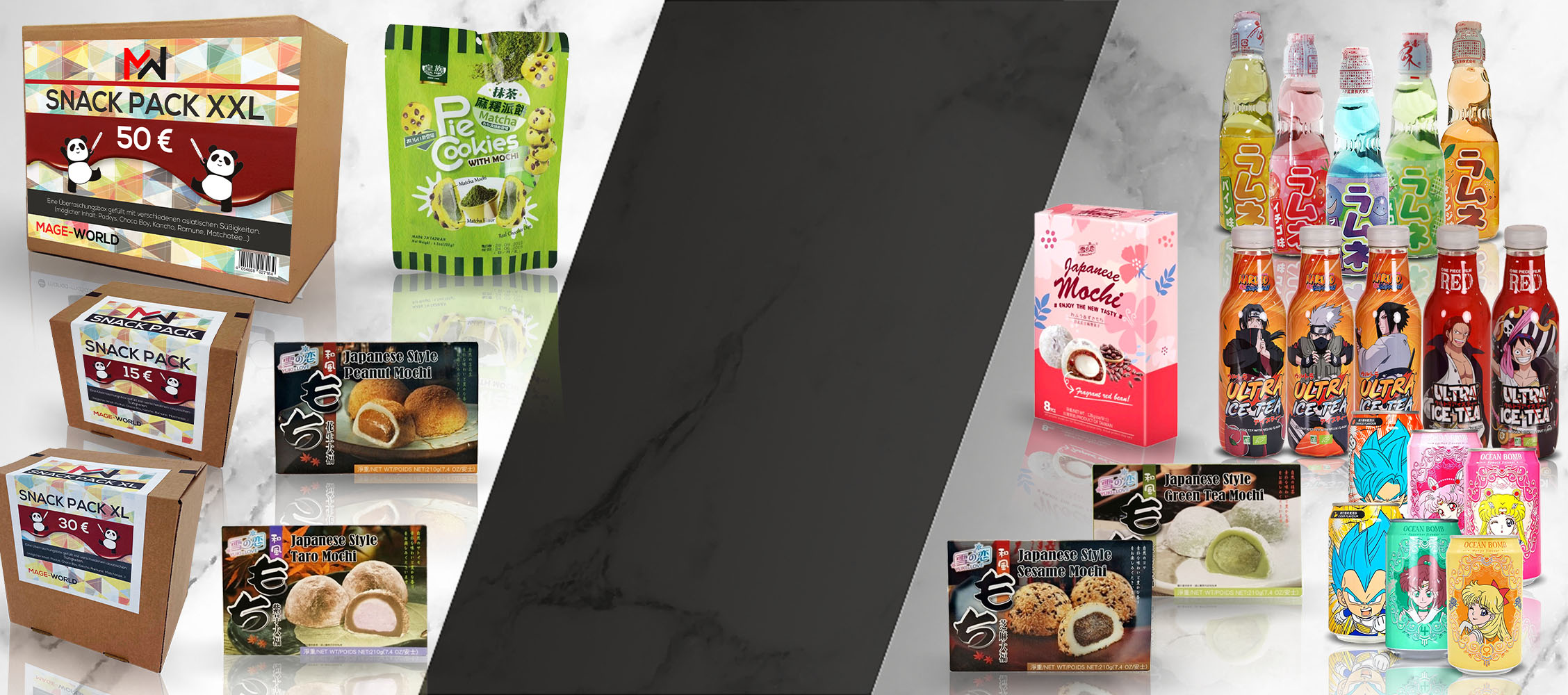 Japanische Snacks und Getränke